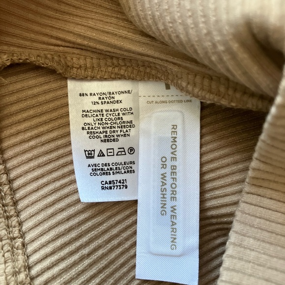 ANN TAYLOR Tan Ribbed Button Front Midi Dress Size XXSP - Picture 12 of 12